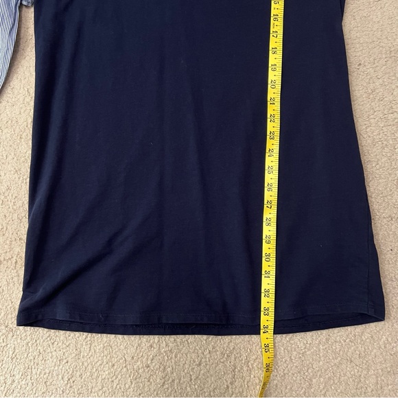 Crown & Ivy Navy and Light Gray Ruffle Long Sleeve Dress S - Picture 3 of 7